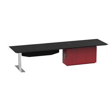 Executive Desk 94-126 in Wide with Built-In Outlets, Wireless Charging & Cable Management