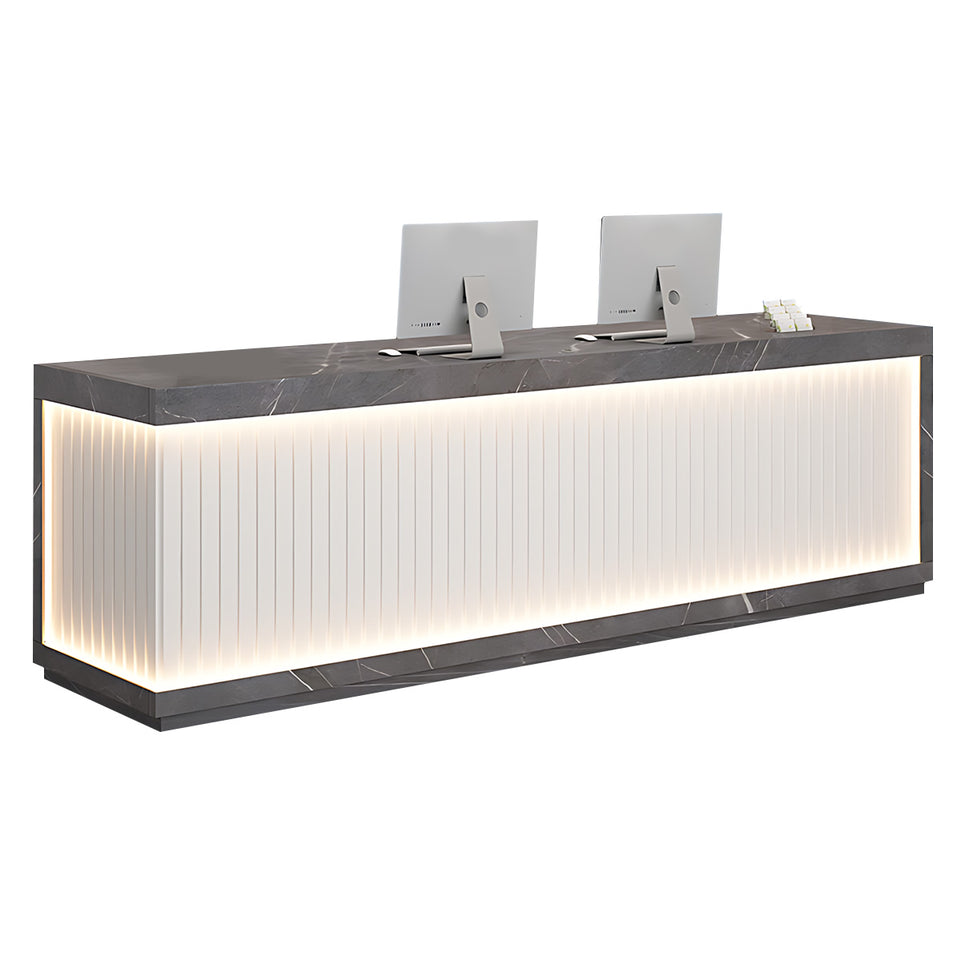 Salon Reception Desk 47-157 in Wide with LED Lighting & Lockable for Salon