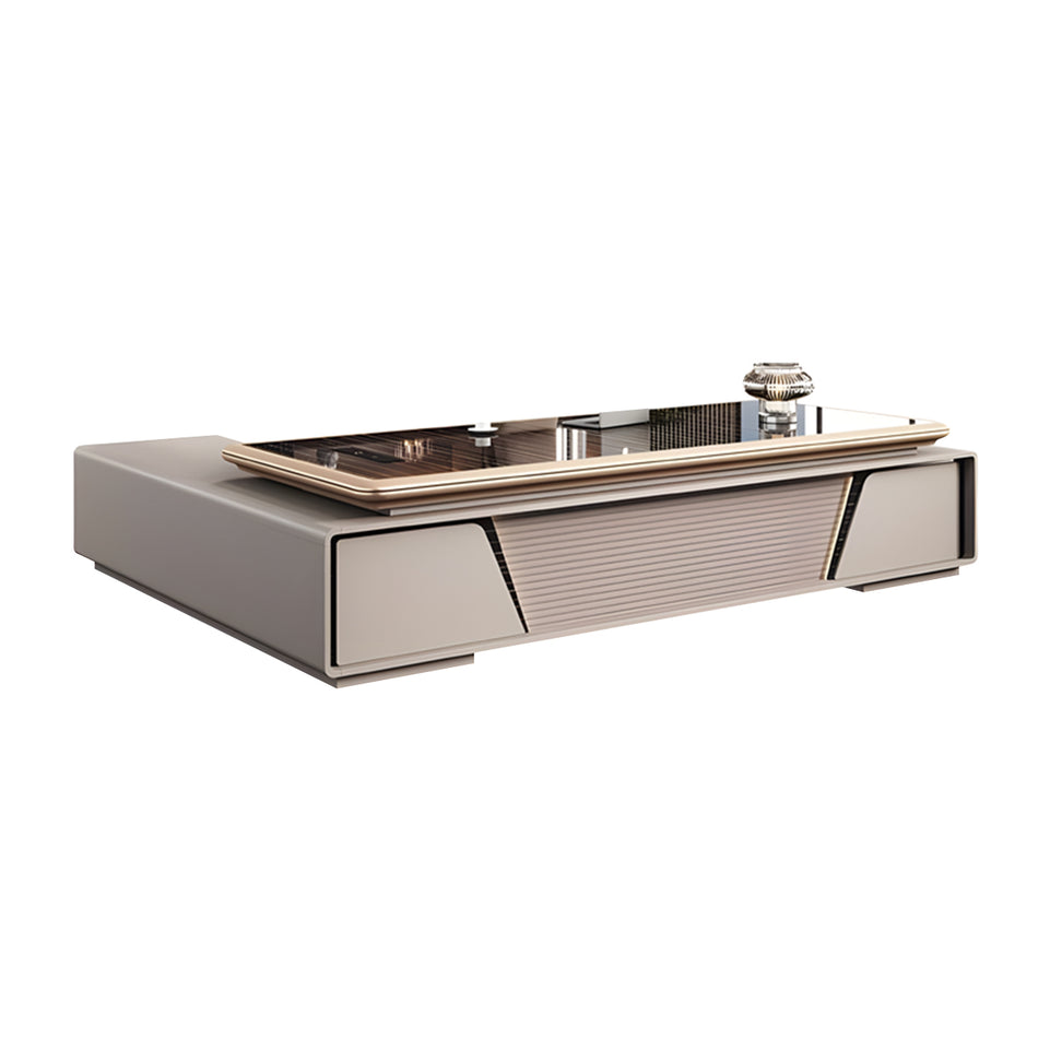 Modern Executive Desk 79-126 in Wide with Side Storage, Lockable & File Drawers