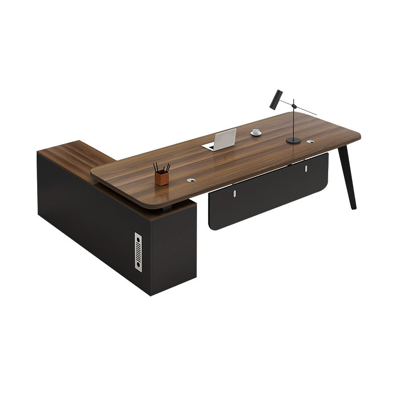 Modern Executive Desk With Multi-Functional Side Cabinet For High-End Offices LBZ-1052