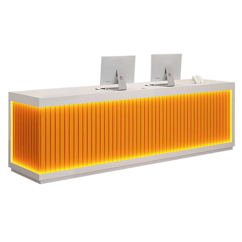 Salon Reception Desk 47-157 in Wide with LED Lighting & Lockable for Salon