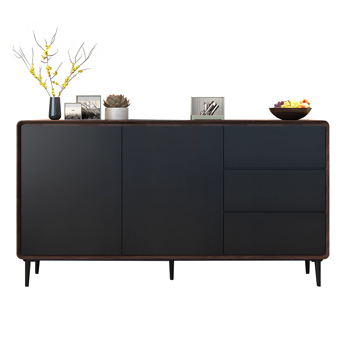 Storage cabinet in walnut + black color option