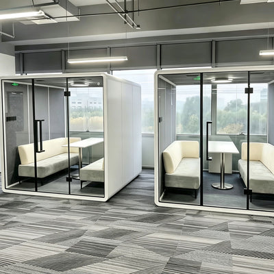 Advanced Acoustic Pod with Six-layer Soundproof Structure, Tempered Safety Glass, Air Circulation System & Modular Design for Private Spaces