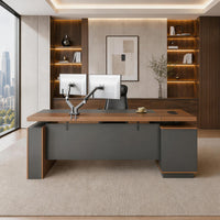 Height-Adjustable Executive Desk with Dual Motors, Power Hub, and Locking Storage(Stock Items)