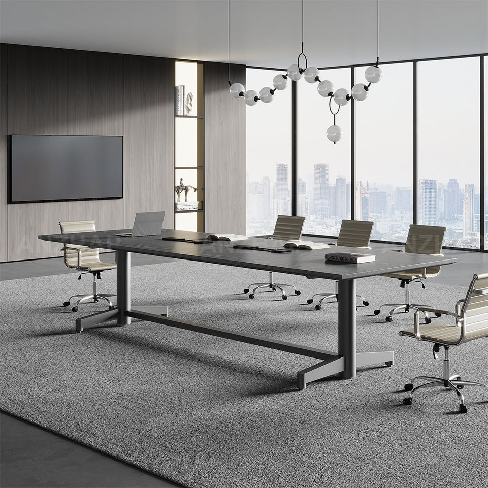 Conference Table with Built-In Power Outlet, Cable Management & Reinforced Legs
