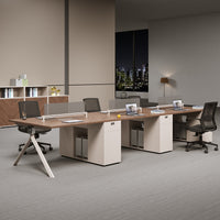 Modern Office Desk with Power Hub, Privacy Panel and Integrated Storage