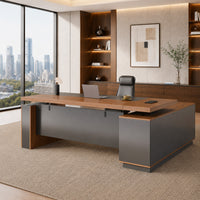 Height-Adjustable Executive Desk with Dual Motors, Power Hub, and Locking Storage(Stock Items)