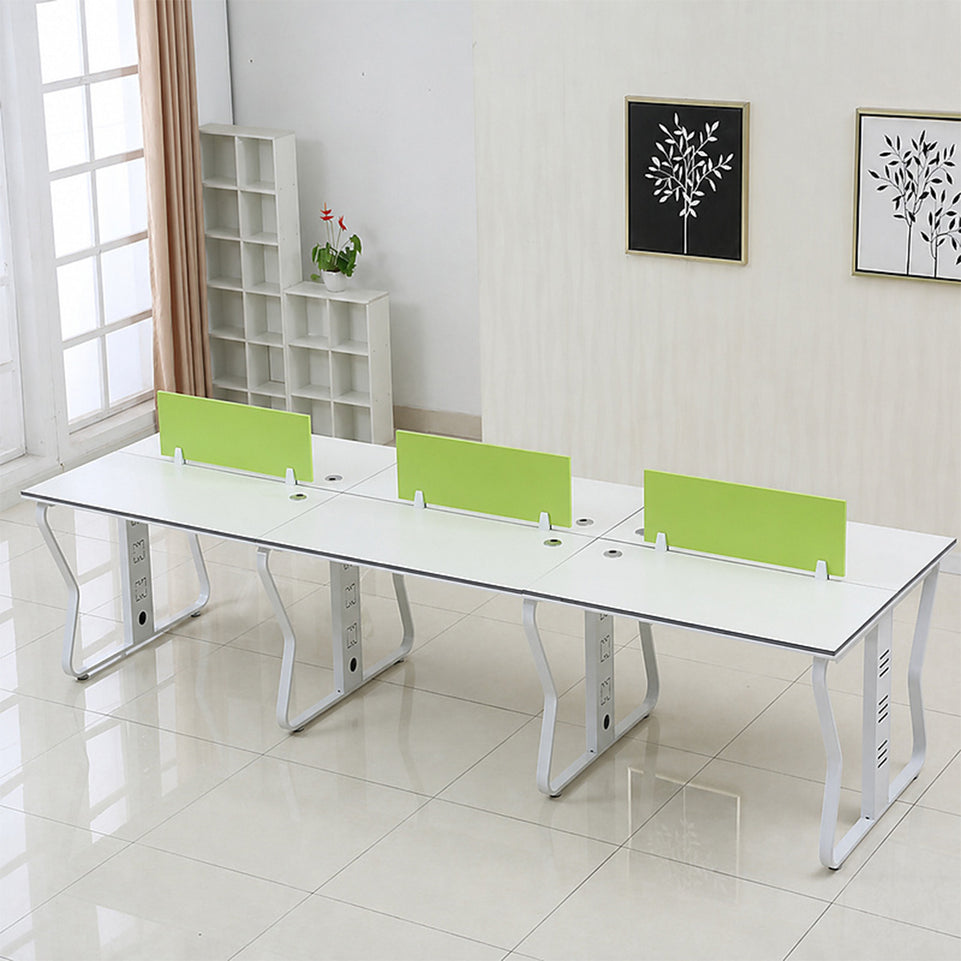 Modern Workstation Desk with Privacy Panels, Cable Management and Mobile Storage