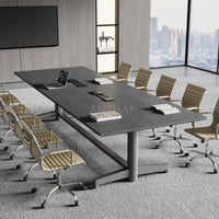 Conference Table with Built-In Power Outlet, Cable Management & Reinforced Legs