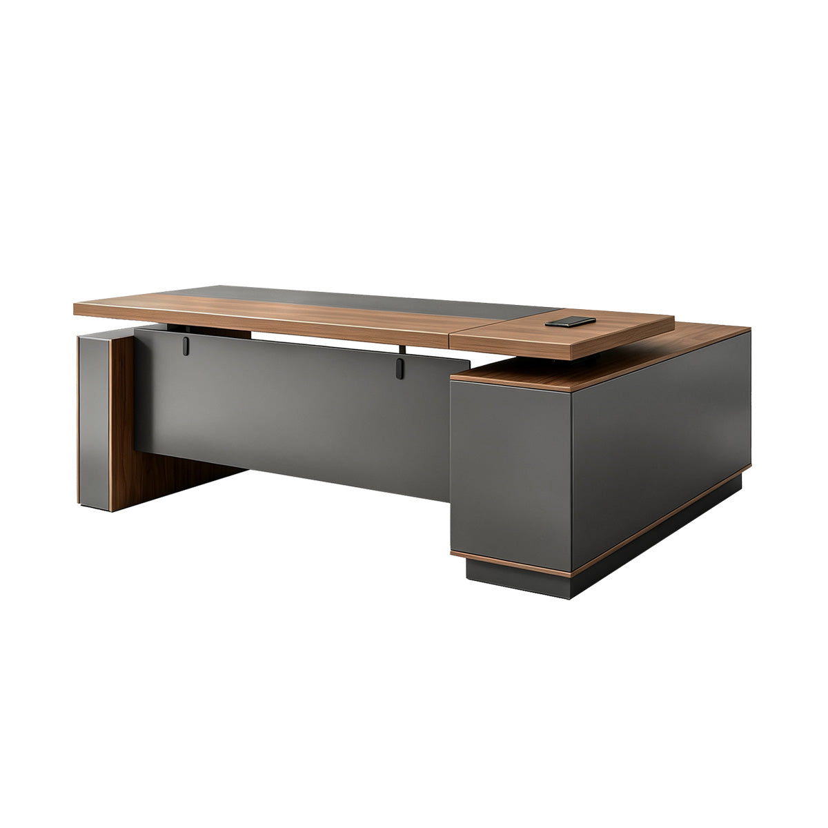 Height-Adjustable Executive Desk with Dual Motors, Power Hub, and Locking Storage(Stock Items)
