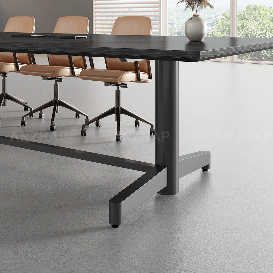 Conference Table with Built-In Power Outlet, Cable Management & Reinforced Legs