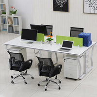 Modern Workstation Desk with Privacy Panels, Cable Management and Mobile Storage