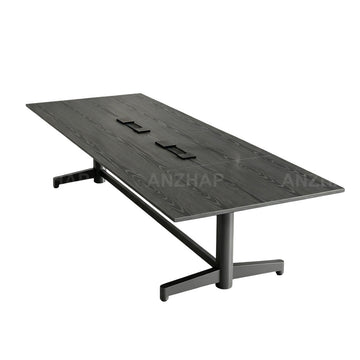 Conference Table with Built-In Power Outlet, Cable Management & Reinforced Legs / Size: 118" L x 47" W x 30" H