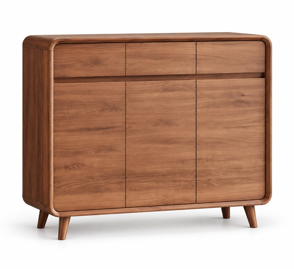 File Cabinet 20-39 in Tall with Solid Wood, Adjustable Shelves & Curved for Office
