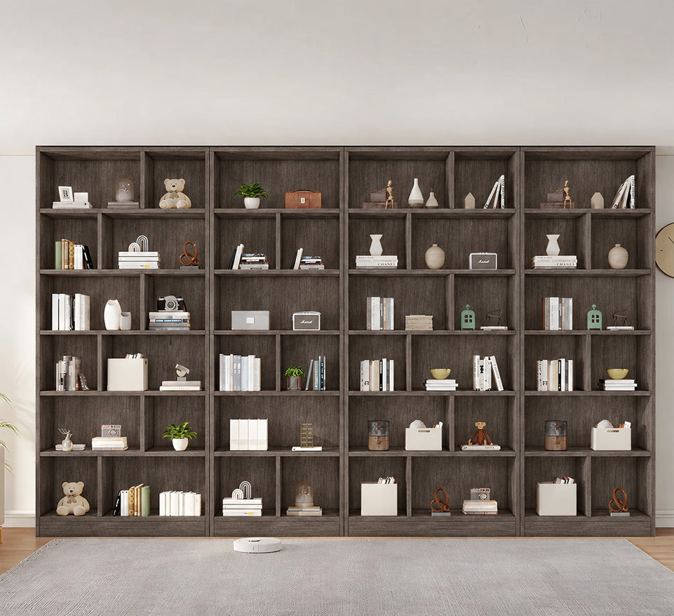 File Cabinet 87-94 in Tall with Solid Wood, Adjustable Shelves & Modular for Office