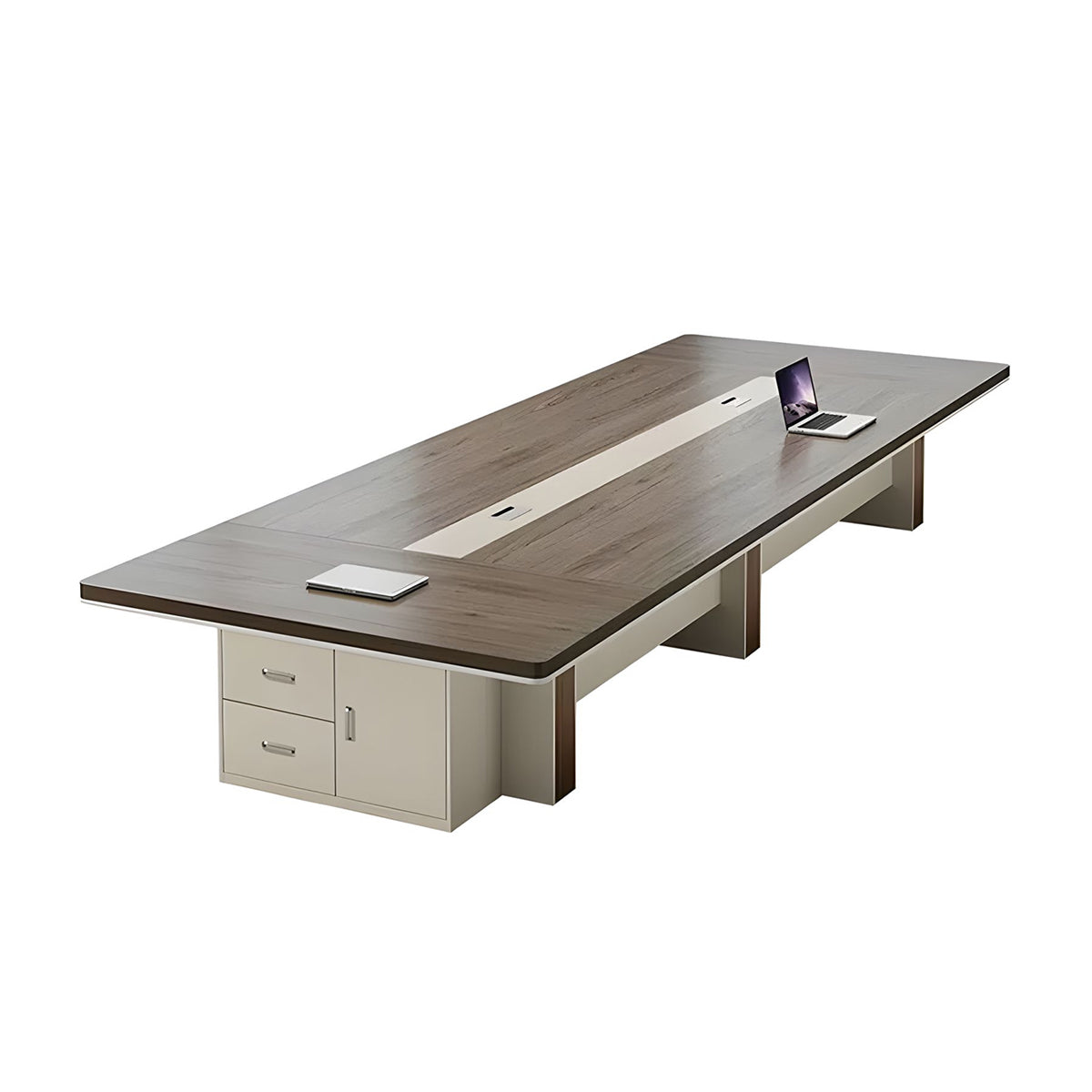 Large Creative Multifunctional Conference Table Made of Eco-Friendly Board Material and Side Cabinet with Wiring Holes HYZ-10100