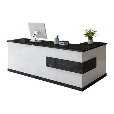 L-Shaped Front Desk with Lockable Drawers and Storage Cabinet for Offices JDT-10108（In Stock）