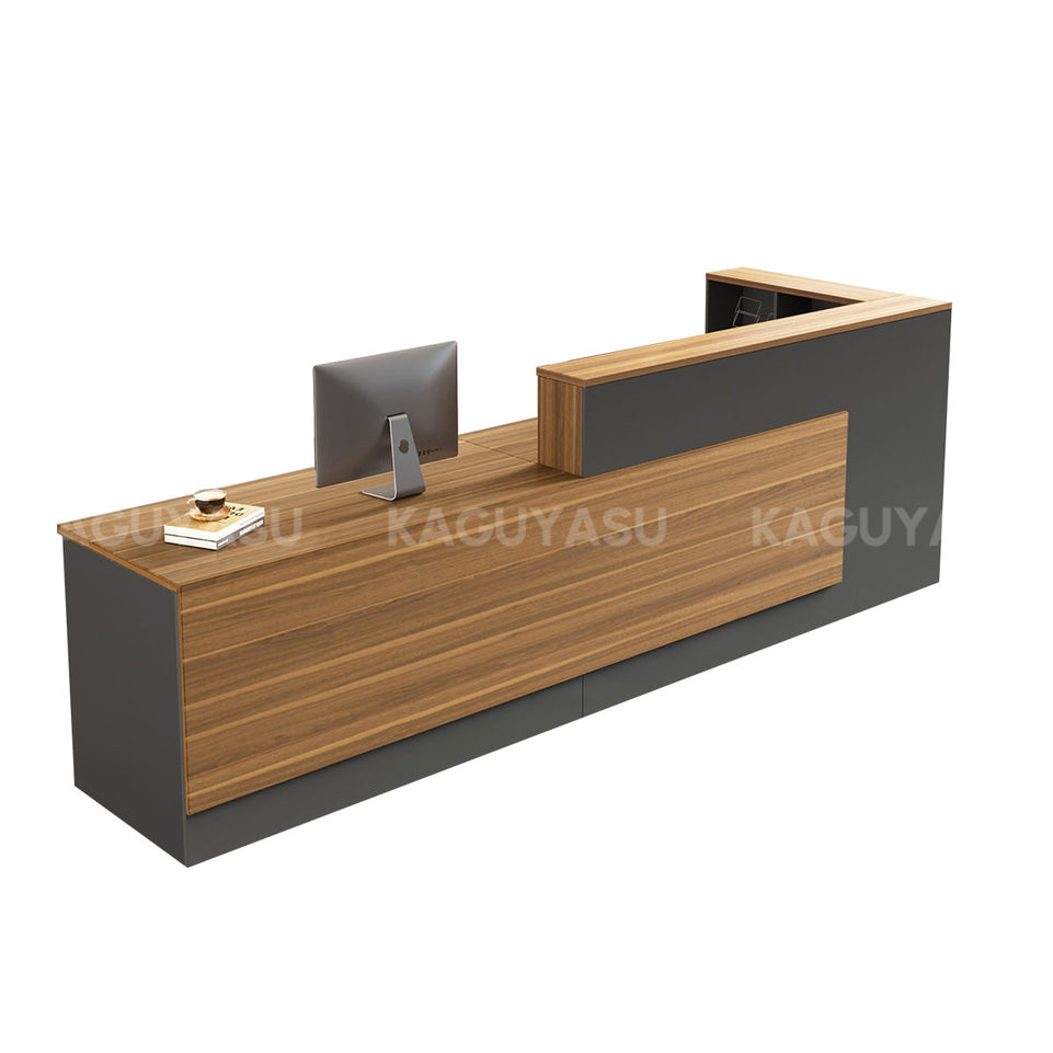 Modern L-Shaped Reception Desk with Side Storage and Drawers JDT-2215（Sale Event）