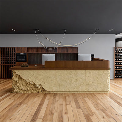 Reception Desk, main product view, Faux Stone Vintage Cashier's Desk Tavern Reception Desk（Stock Items） finish, for reception area or front office,...