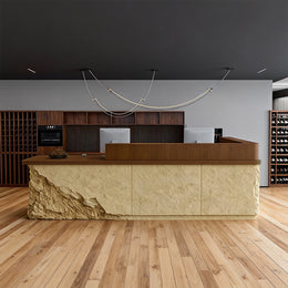 Reception Desk, main product view, Faux Stone Vintage Cashier's Desk Tavern Reception Desk（Stock Items） finish, for reception area or front office,...