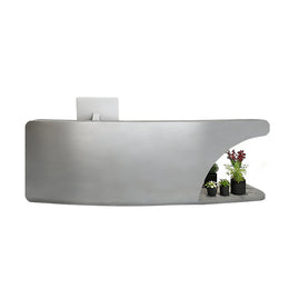 Salon Reception Desk 59-142 in Wide with Stainless Steel, Keyboard Tray & Lockable