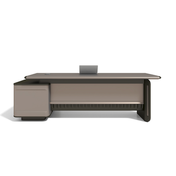 Modern Executive Desk with Cable Management & Lumbar Support for Home Office