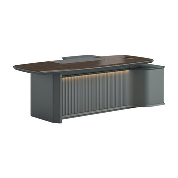 U-Shaped Executive Desk 94-142 in Wide with Lumbar Support for Home Office