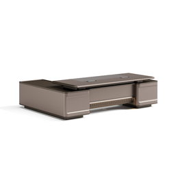 Modern Executive Desk with Cable Management & Lumbar Support for Home Office