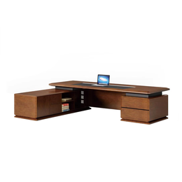 Modern Executive Desk with Solid Wood, File Drawers & Lumbar Support for Home Office