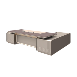 L-Shaped Desk with Built-In Outlets, Cable Management & LED Lighting