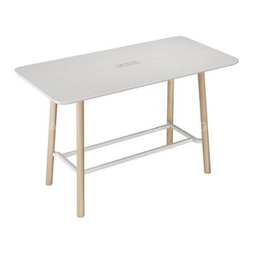 Bar Table with Built-In Power Outlet, 1.18-Inch Thick Top & Reinforced Legs