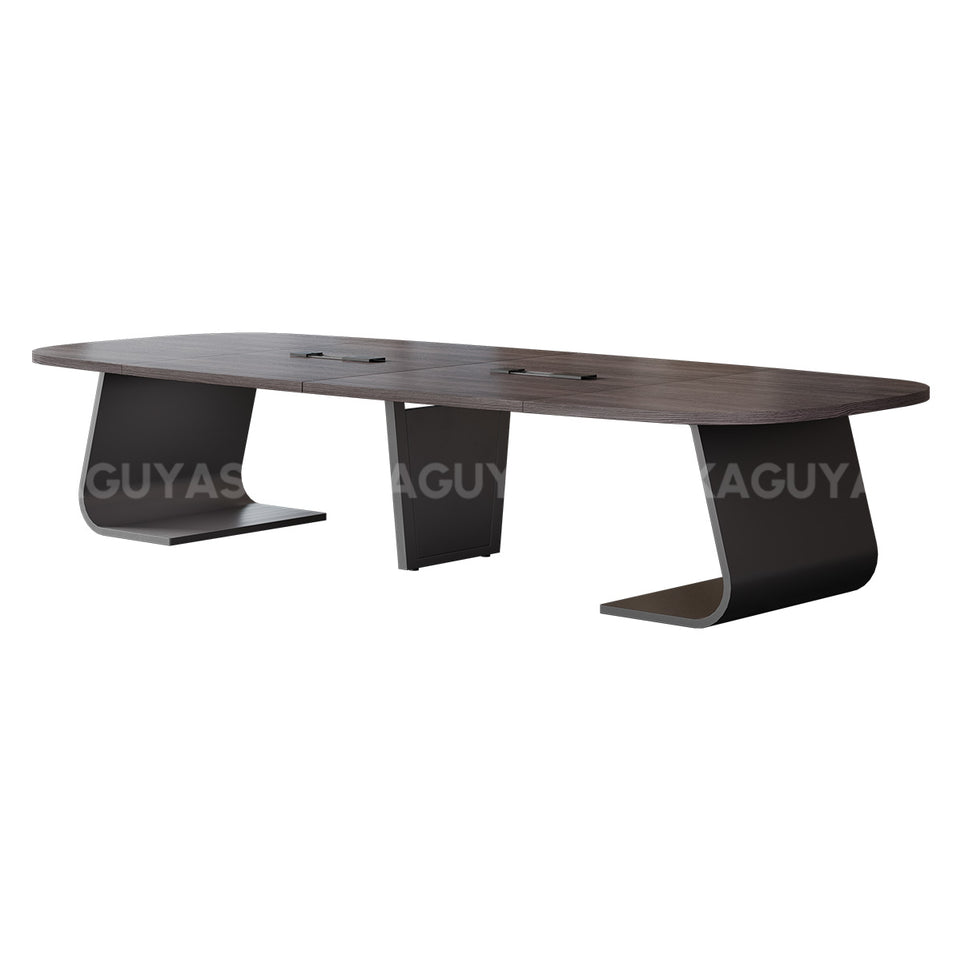 Executive Conference Table with Built-In Power Hub and Sculpted Stable Legs