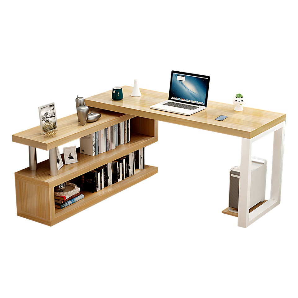 Simple and Multifunctional Office Desk with Stylish Storage Rack Design BGZ-2025