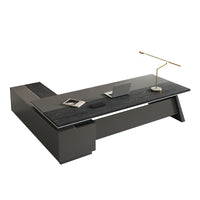 Modern L-Shaped Black Office Executive Desk for Managers LBZ-2189