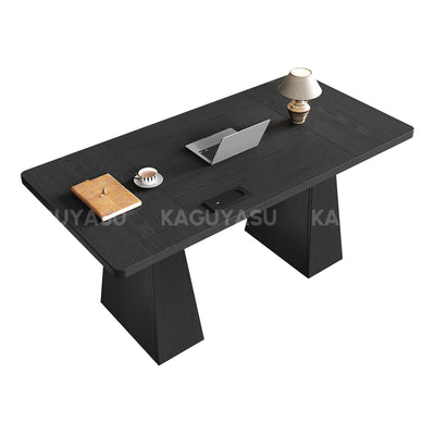 Office Desk with Built-In Power Hub, Reinforced Desktop and Steel-Wood Frame