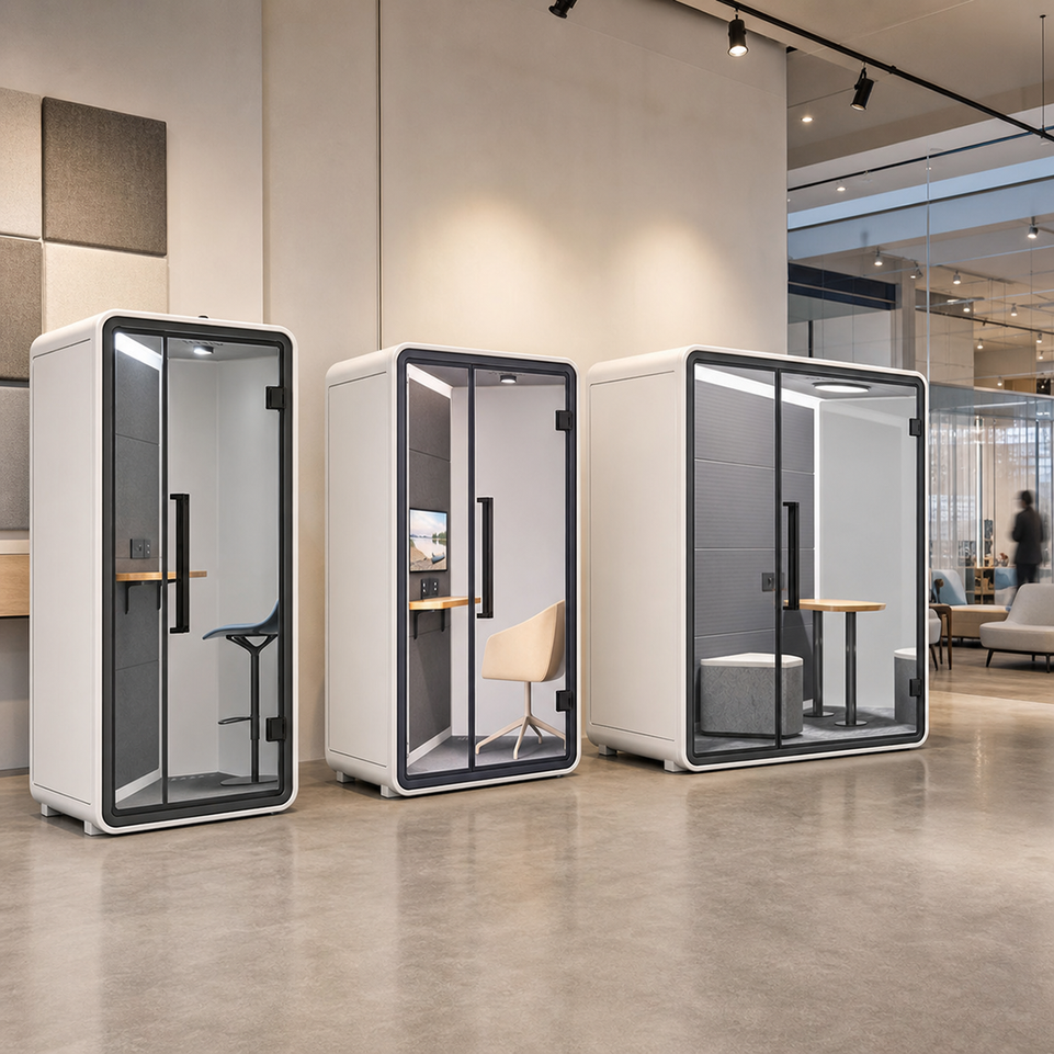Professional Acoustic Pod with Multi-layer Soundproof Structure, Safety Glass, Magnetic Sealing Strips & Modular Design for Private Workspaces