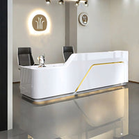 Curved Corner Reception Desk with Cable Management and Drawers for Training Institutions JDT-1076